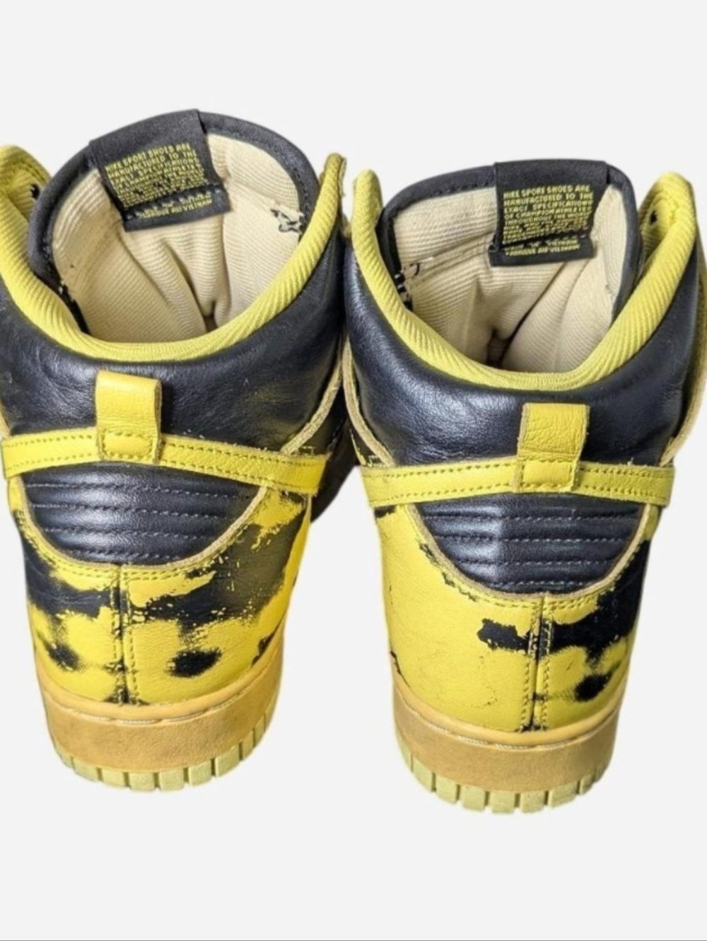 Nike Dunk High 1985 size 10 SP "Yellow Acid Wash". - Picture 4 of 8